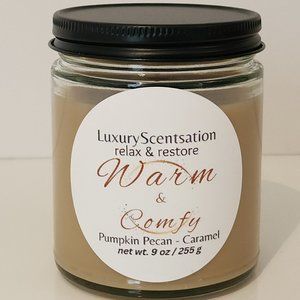 Best Seller - Warm & Comfy 9oz / 255 g Pumpkin Pecan / Caramel